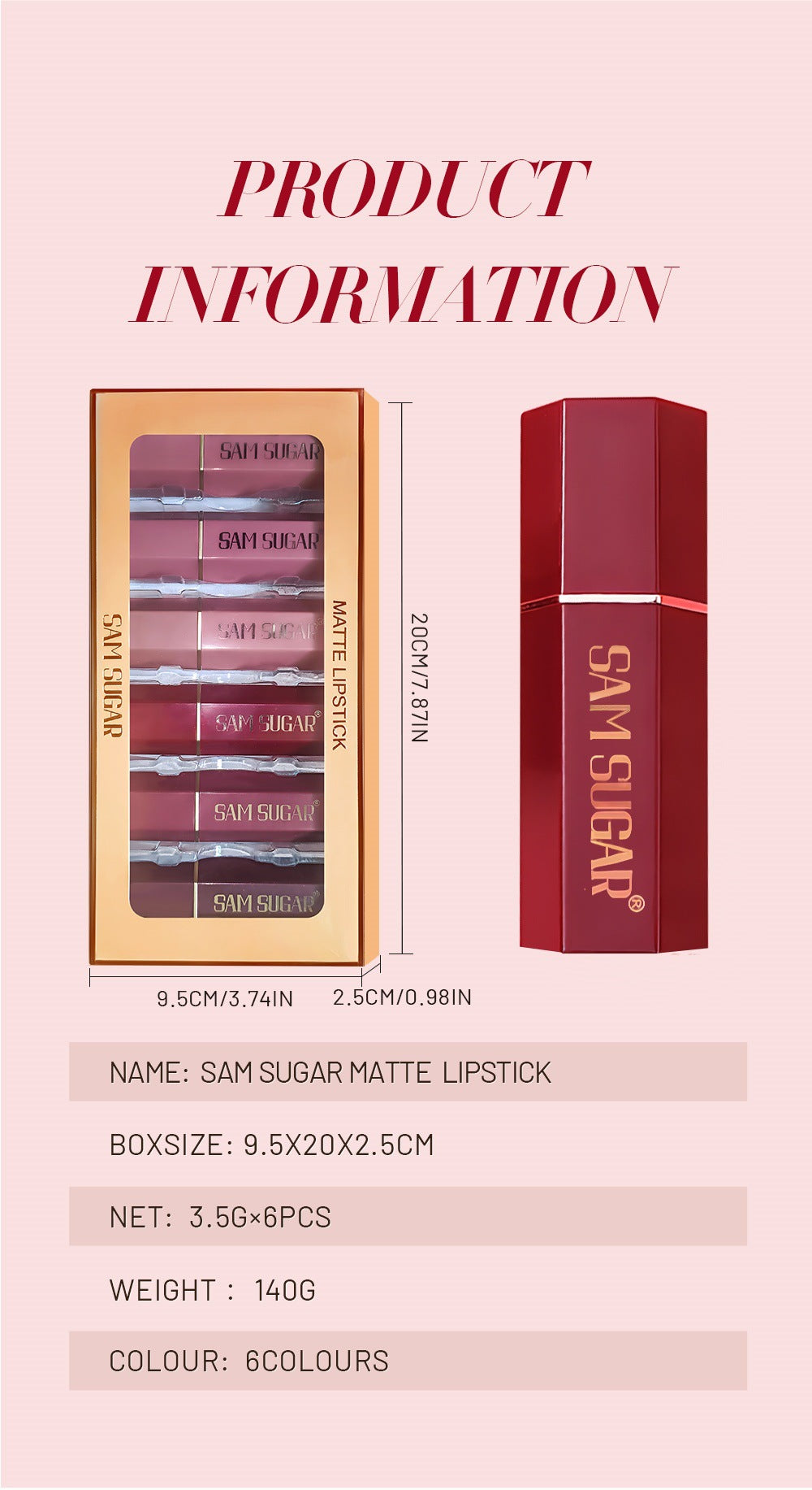 6-piece Lipstick Pearl Velvet Lipstick Set