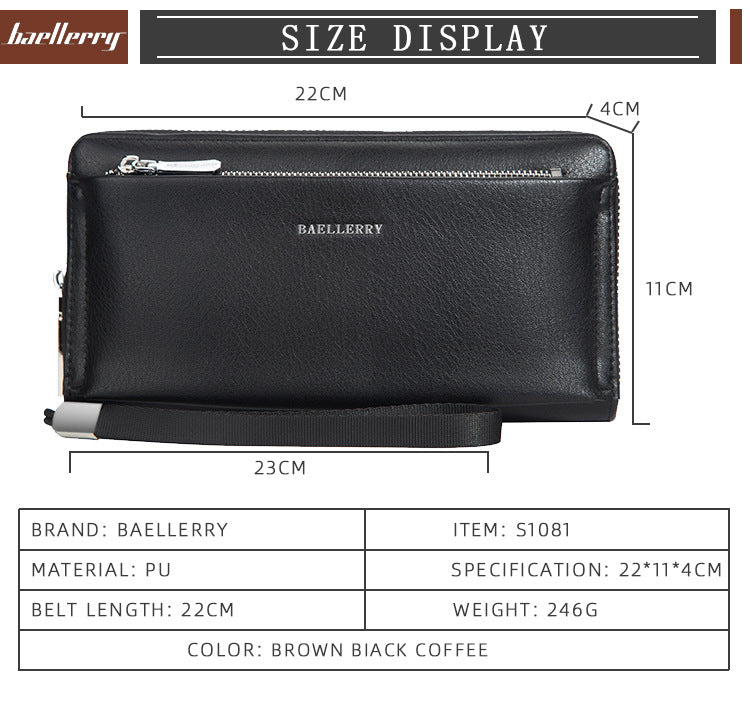 Large-capacity Zippered Clutch For Men