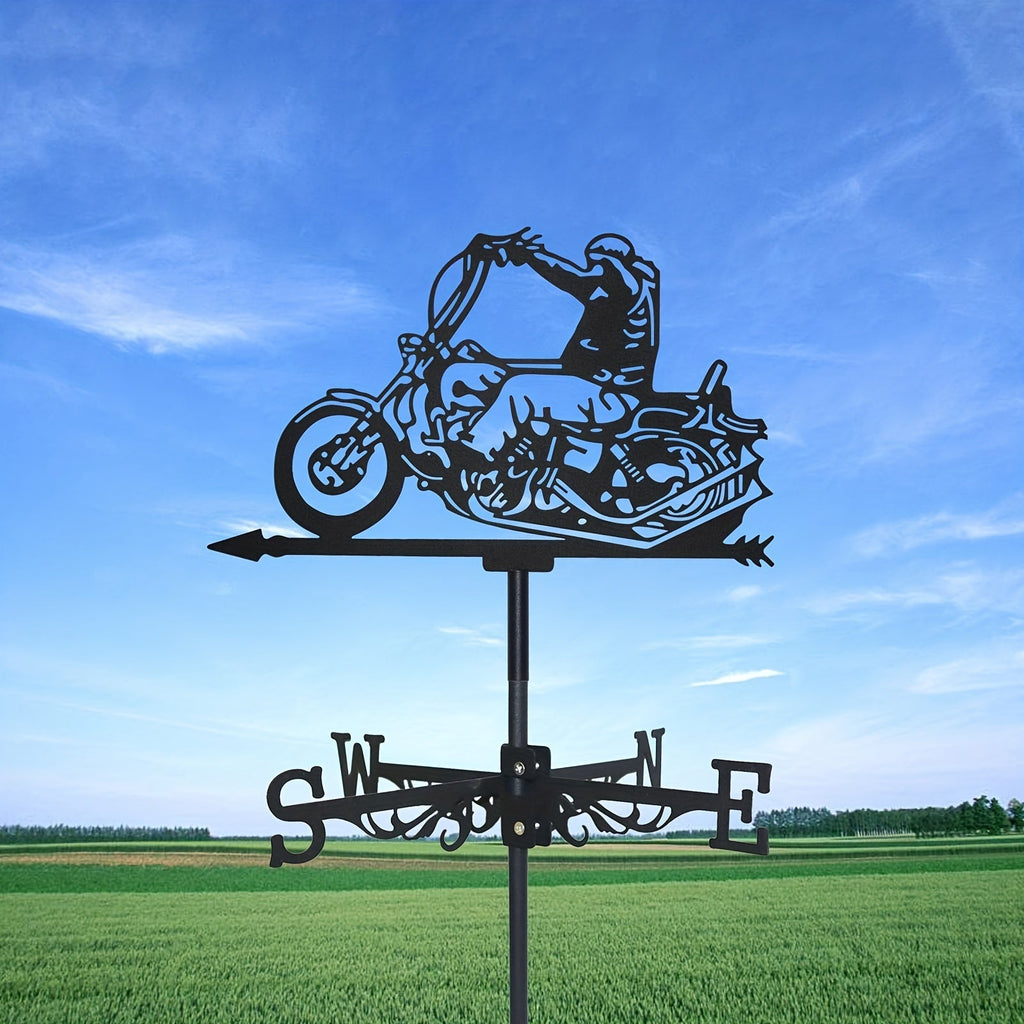 Weathervane | Metal Motorcycle Garden Yard Roof Wind Direction Decor — image 1