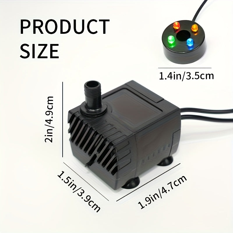 USB Fountain Pump for Aquarium Fish Tank for Garden, Patio and Yard Use, with the Listed Configuration — image 3