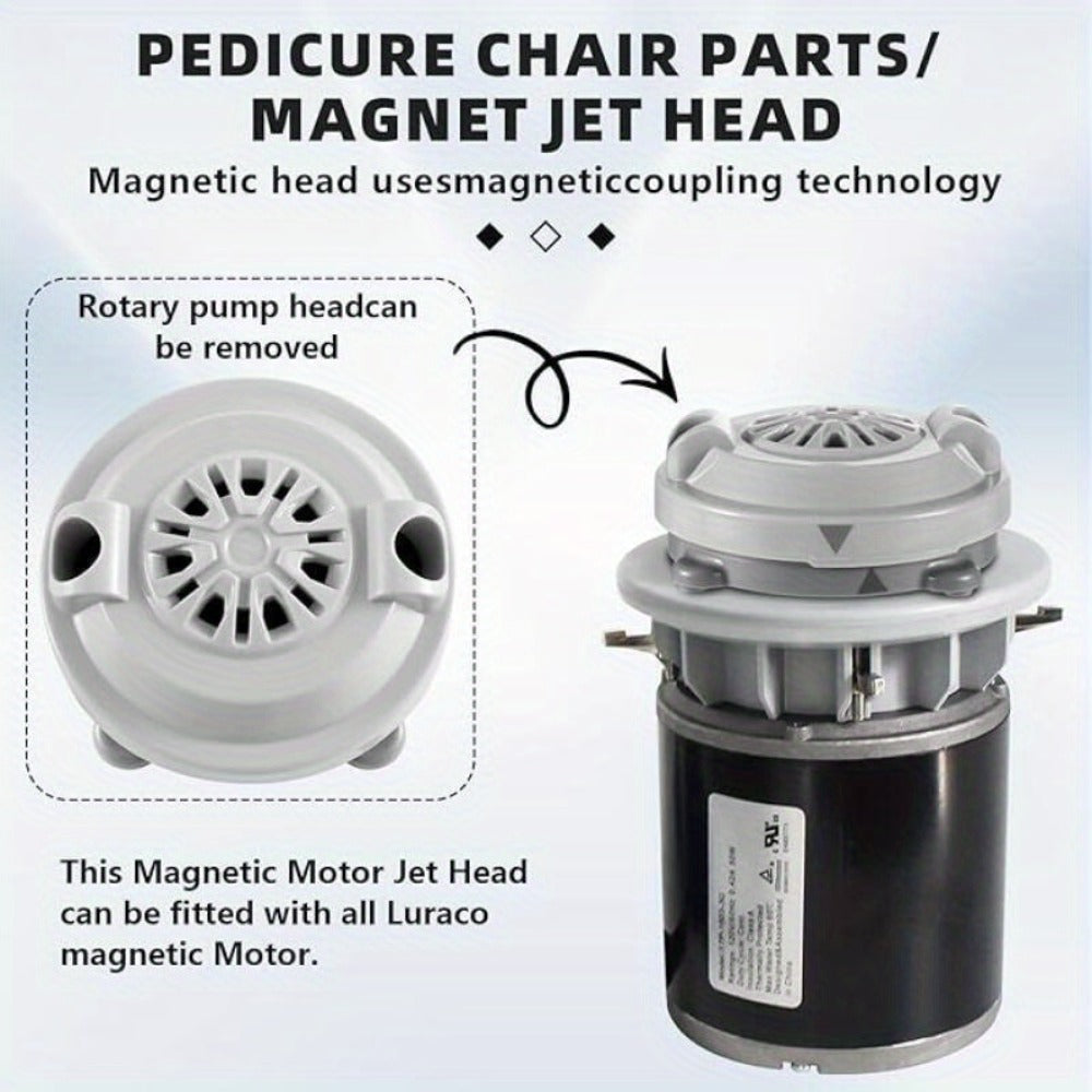 Magnetic Pipeless Jet Head Motor Replacement for Pedicure Spa Chair, Rotating Jet with Propeller & Cap — image 7