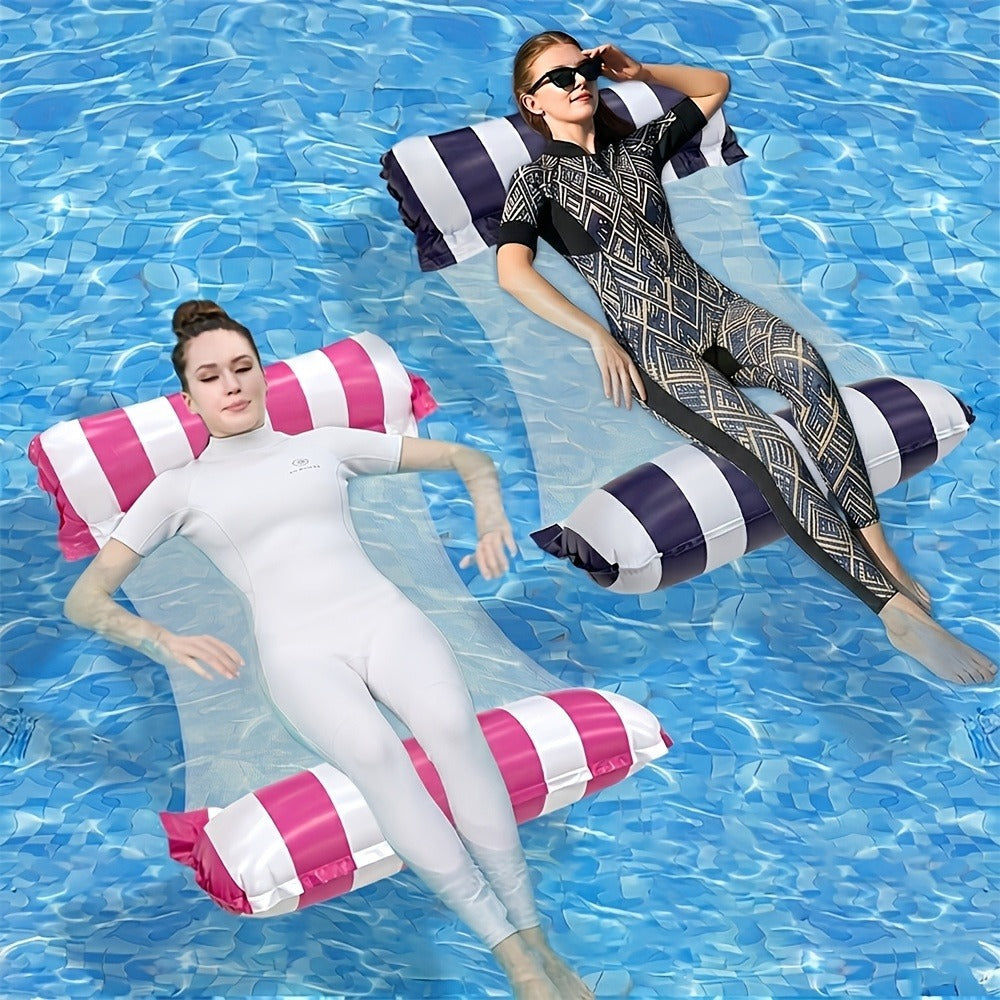 Inflatable Swimming Ring Pool Float for Adults 2/4/6 Pack, Classic Striped Swim Tube, Leak-Resistant PVC — image 2