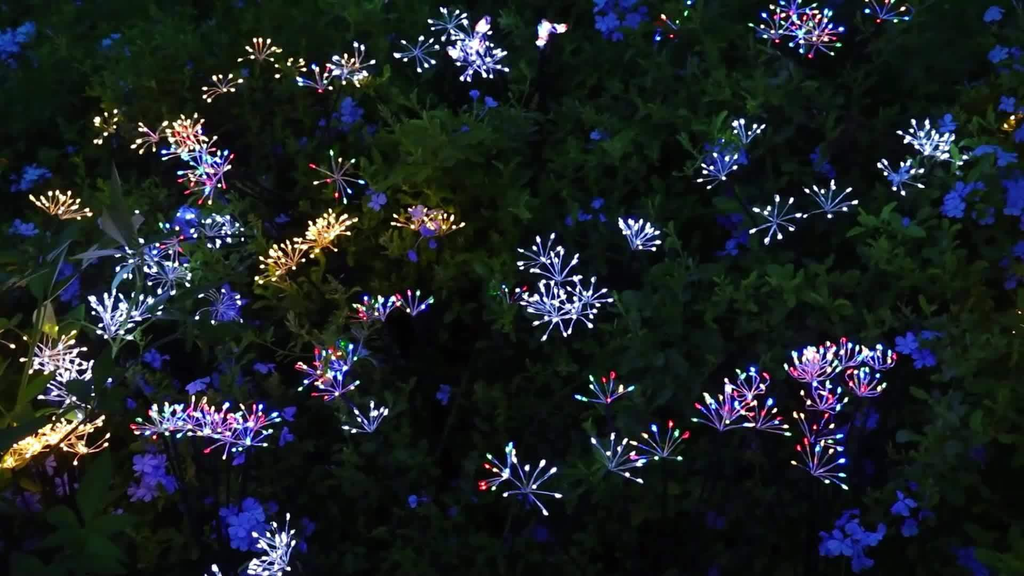 Solar Garden Lights 4-Pack Swaying Firework Stakes with Two Modes and Six Colors for Flowerbed Decor — image 13