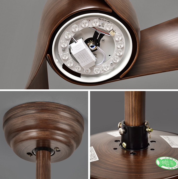 Retro Spiral Fan Leaf Ceiling Fan Light Simple