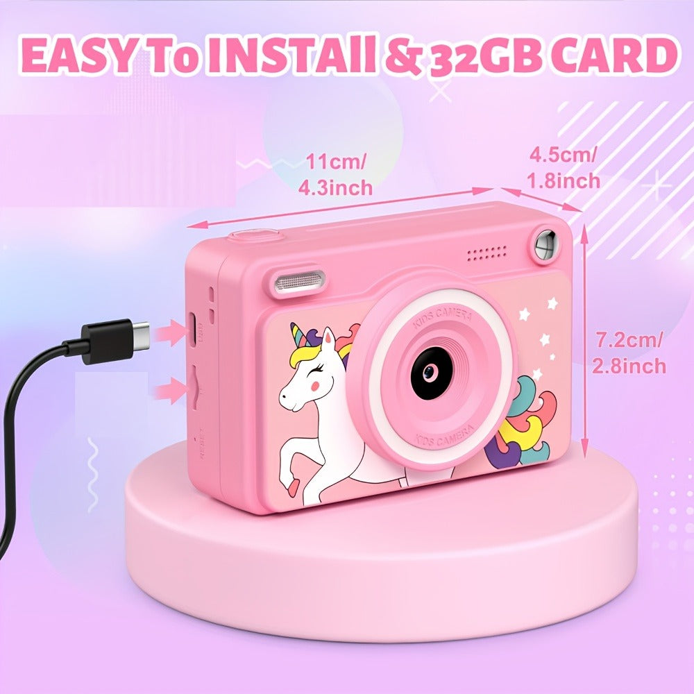 Kids Instant Print Camera with Cartoon Unicorn or Dinosaur Design, Paper Rolls, Color Pens and Four Color Options — image 3