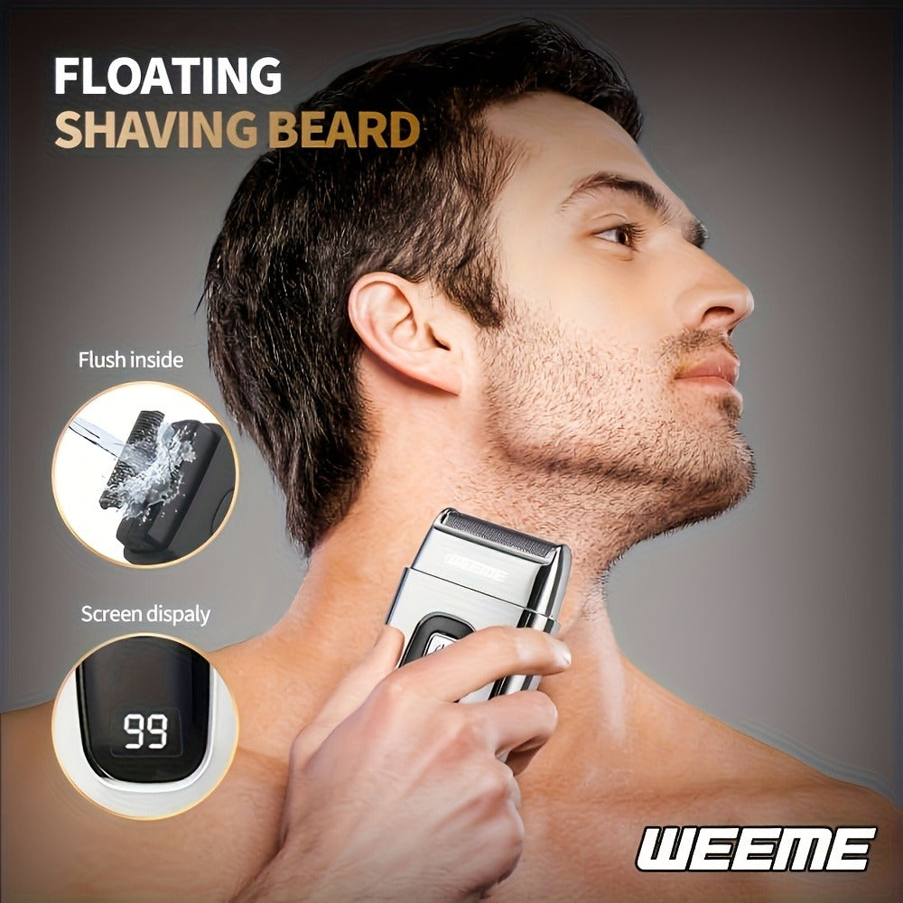 Hair Clipper WEEME Gold or Blue Three-Tool Grooming Set with LCD Display, USB Charging and Guide Combs — image 8