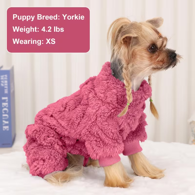 Fleece Dog Turtleneck Jumpsuit with Six Colors, Four-Leg Cut and XXS–M Sizes for Small Pets — image 12