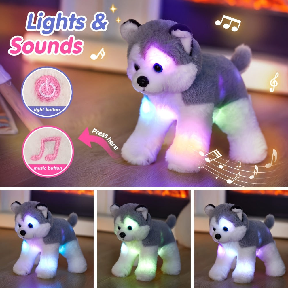 Musical Glowing Husky Puppy Plush Toy 12 Inch, Dog Stuffed Animal with Light-Up Night Light & Lullaby Music — image 4