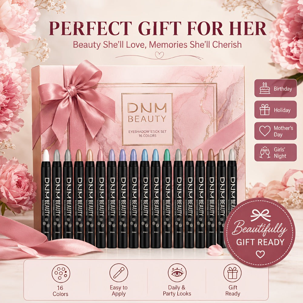 Highly Pigmented Eyeshadow Stick Set 16 Colors Waterproof Matte & Shimmer Eye Makeup Pencil Kit — image 17