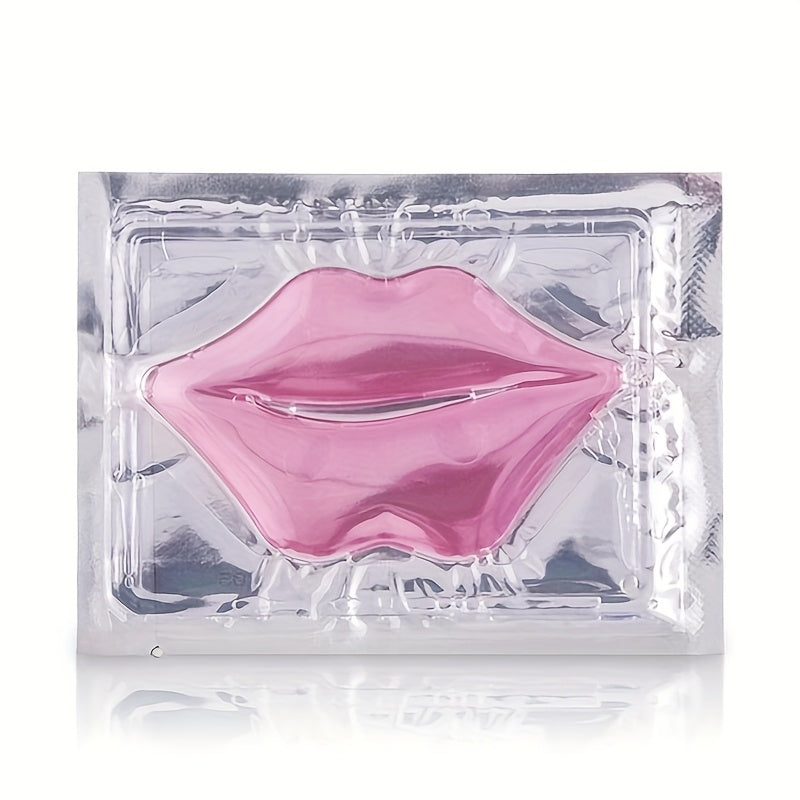 Fifteen Individually Wrapped Pink Lip-Shaped Gel Patches in Clear Rectangular Sachets with 15-Piece Count — image 1