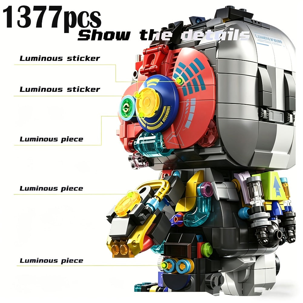 1377-Piece Mechanical Rabbit Building Block Model with Colorful Punk Styling and Rotating Limb Details — image 3