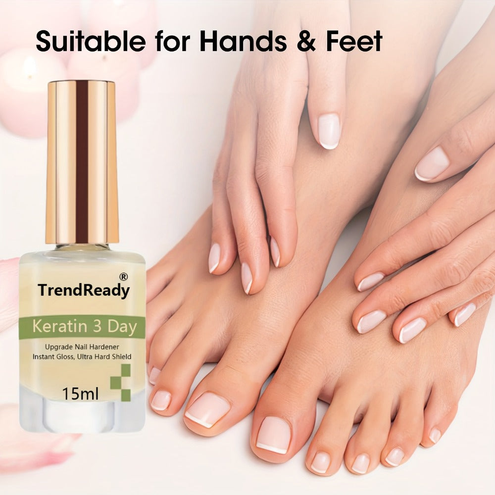 Nail Hardener 2 Bottles Extra Strong & Jelly Nude – Keratin Ridge Filler Base Coat for Weak Damaged Brittle Nails — image 6