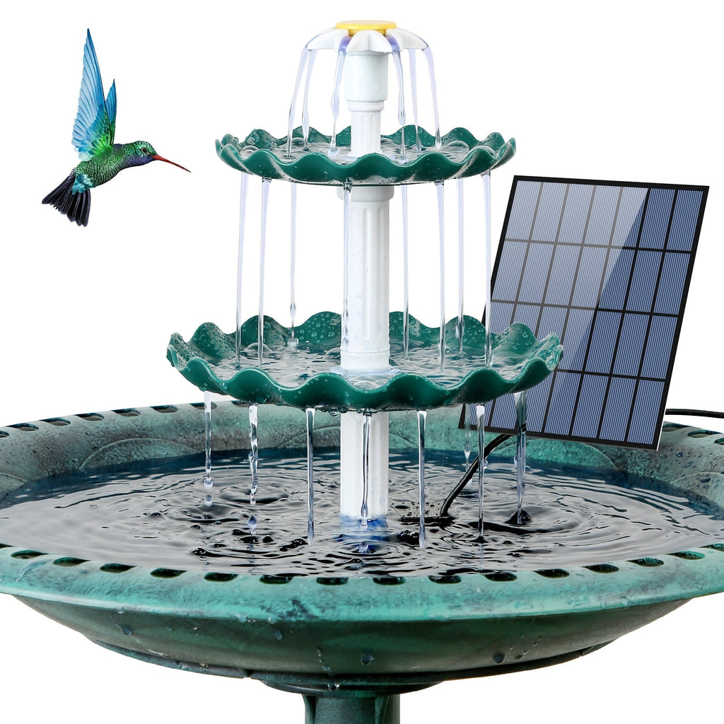 Bird Bath Fountain Solar 3-Tier – Outdoor Garden & Courtyard Decor — image 4