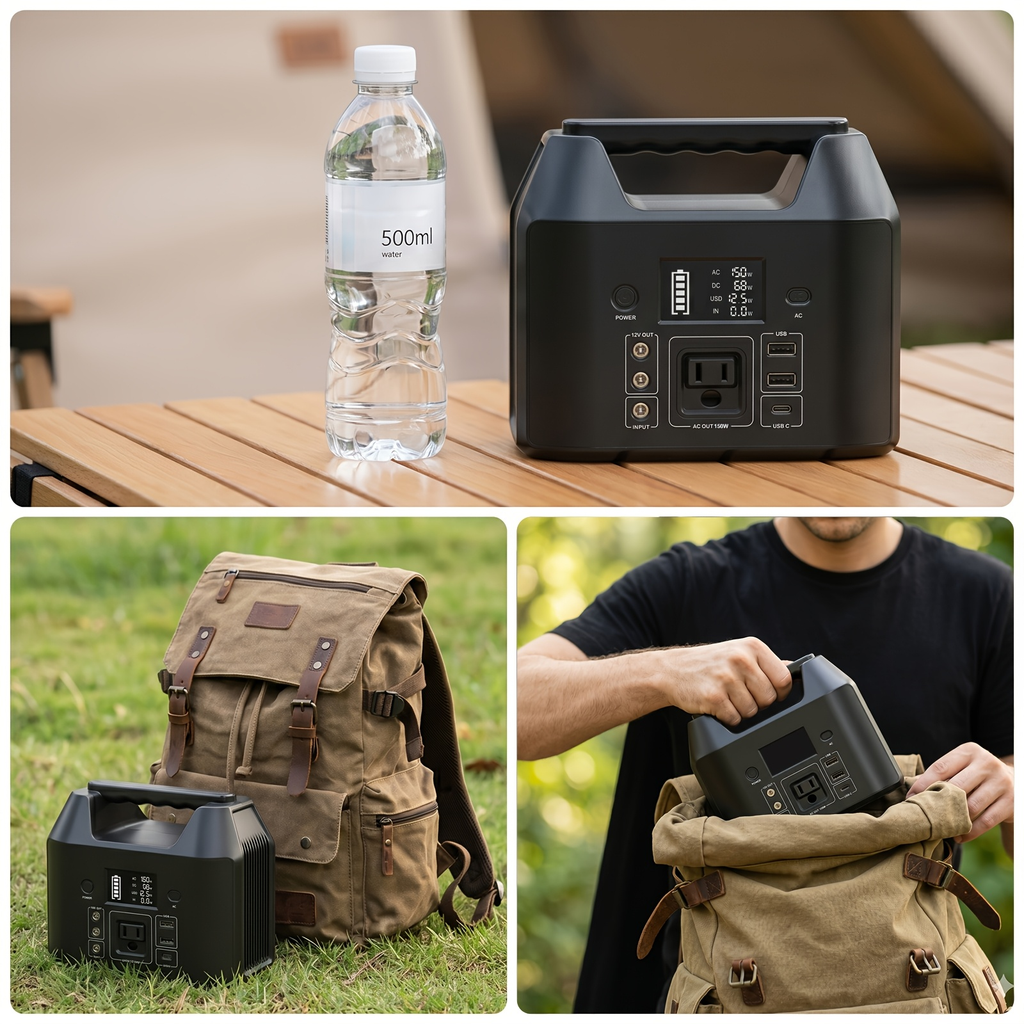 Portable Power Station 576Wh 650W or Compact 150W Configuration with Six Outputs and LED Light — image 7