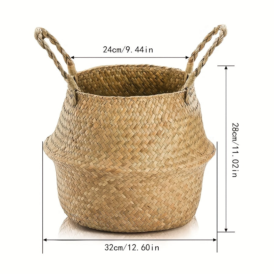Woven Handled Storage Baskets Set of 2 in 12.6 x 11.02-Inch Format for Laundry or Picnics for Home Organization — image 2
