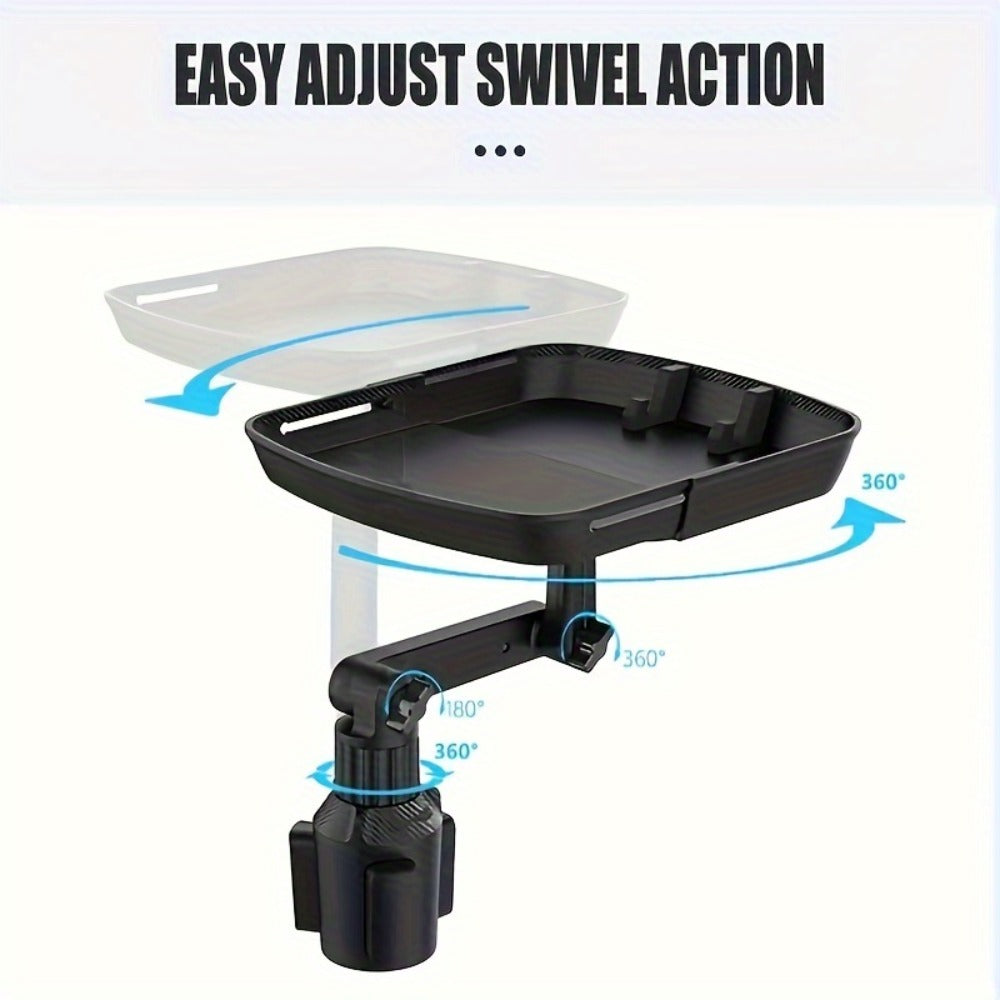 3-in-1 Car Cup Holder Tray with Phone Holder – Dual Expandable Base, ABS Adjustable 360° Rotating Bracket — image 8