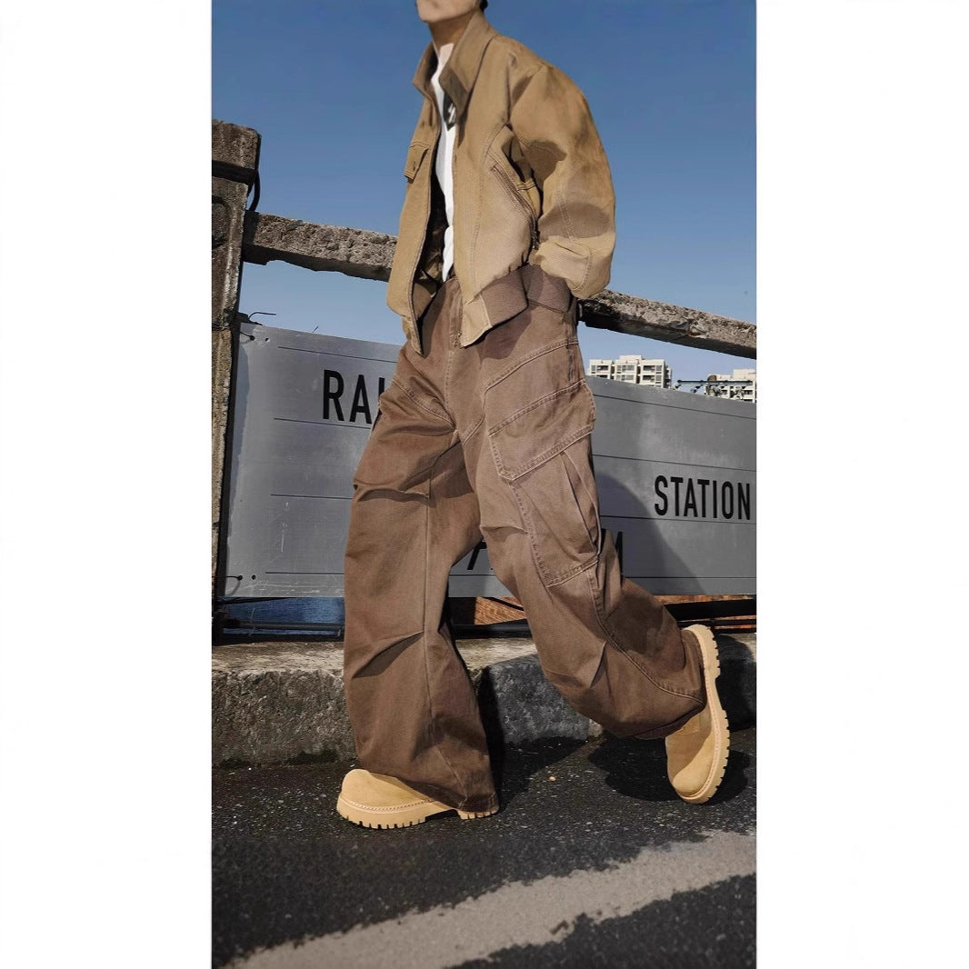 Pleated Paratrooper Work Trousers For Men