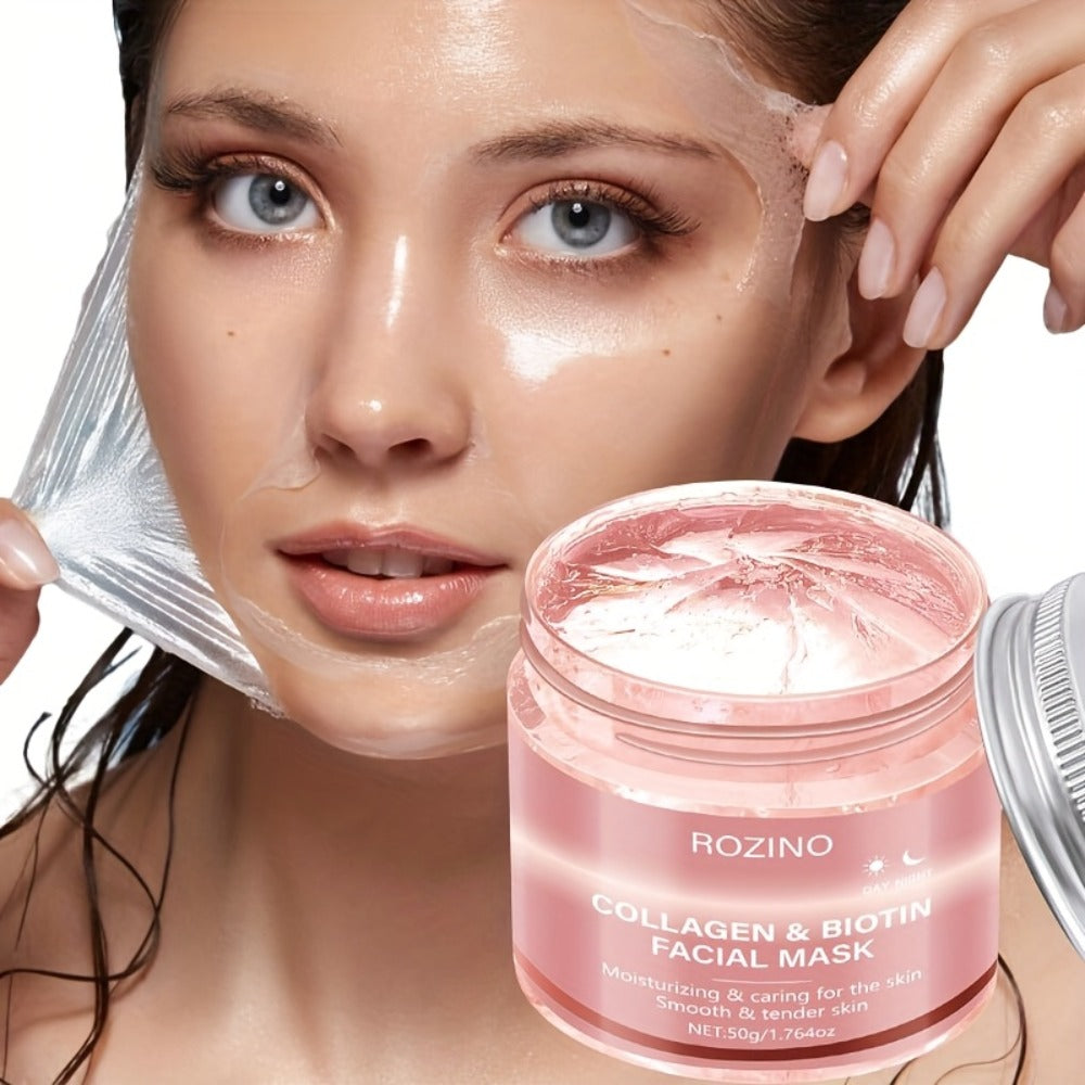 Face Mask Cream 50g Biotin Collagen Day & Night for Plump Smooth Younger-Looking Skin, Skincare Gift for Women — image 4