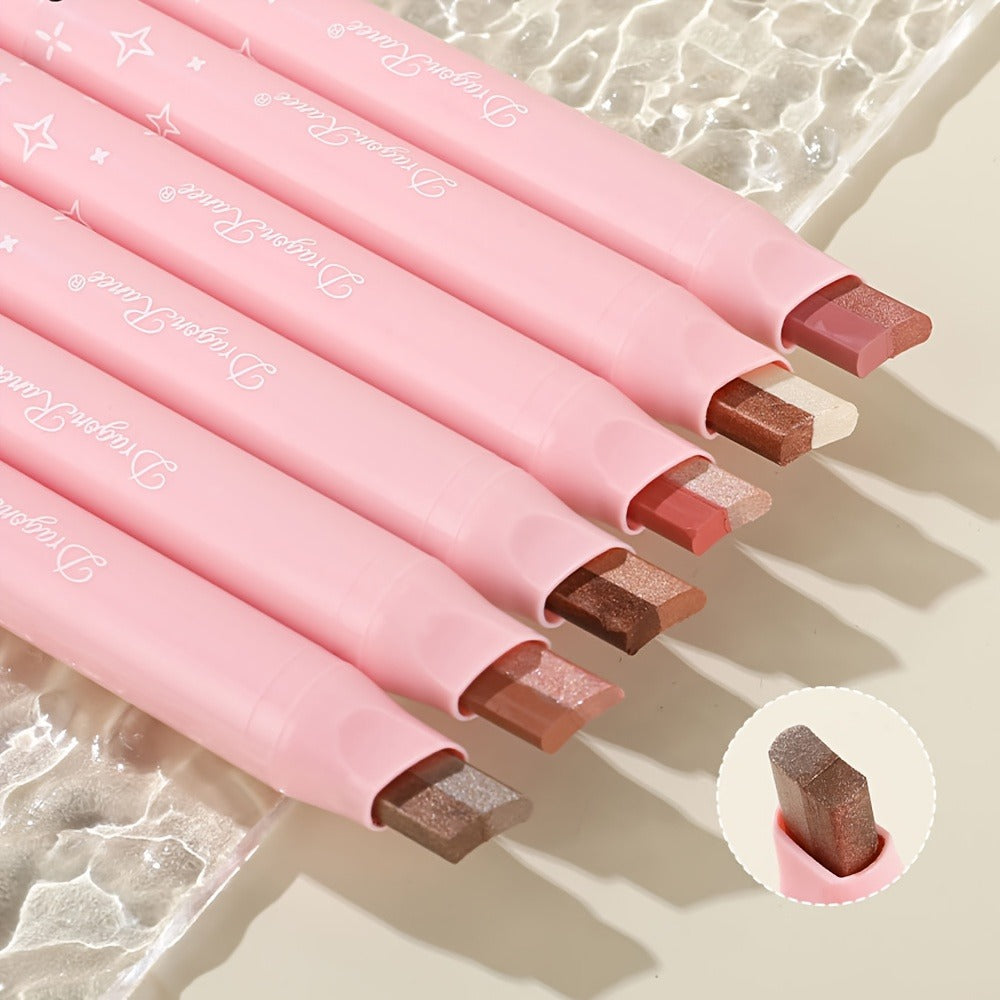 Dual-Color Eyeshadow Stick Set 6pcs Waterproof Two-Tone Eye Shadow Pencil, Smudge-Proof, Non-Fading — image 9
