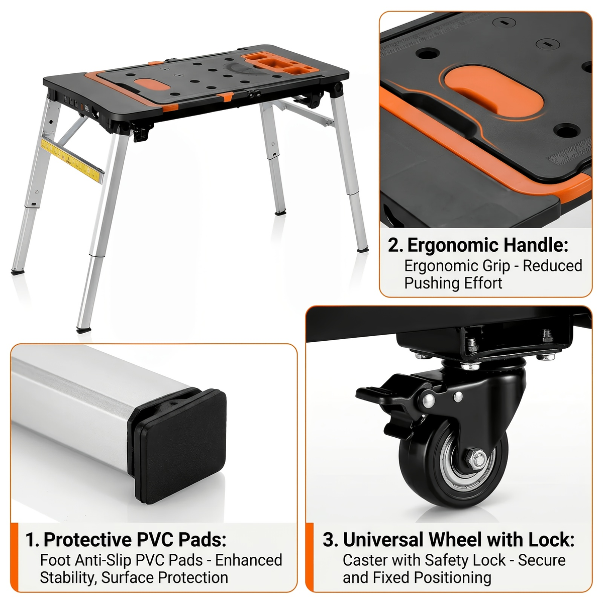7in 1 Multifunctional Work Benches, Folding Work Table for Garage, As Portable Workbench, Sawhorse — image 8
