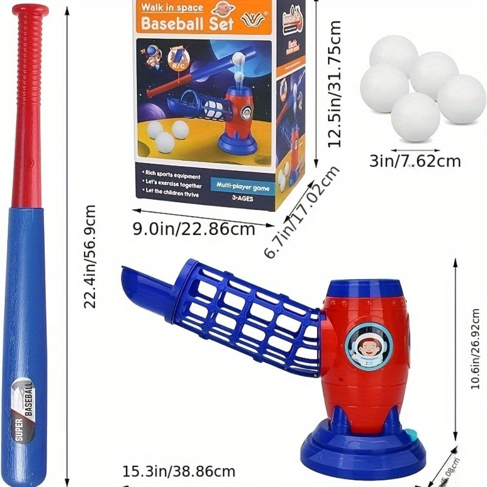 Kids Baseball Pitching Machine Toy Set, Children's Baseball Trainer with Bat, Ball Machine & 10 Balls — image 7