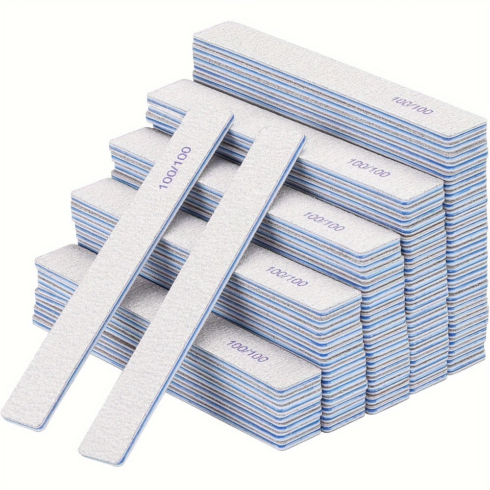 Professional Nail Files 50pcs Bulk Set Double Sided Emery Boards – 80/80, 100/100 & 100/180 Grit Options for Acrylic — image 