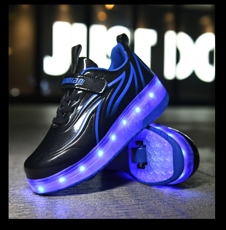 Children's Rechargeable Two-wheel LED Light-up Shoes