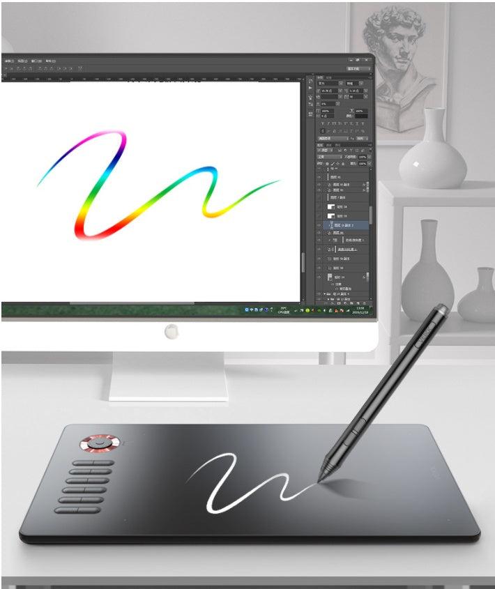 Graphics Drawing Tablet 10x6 Inch - Digital Pen Tablet for PC