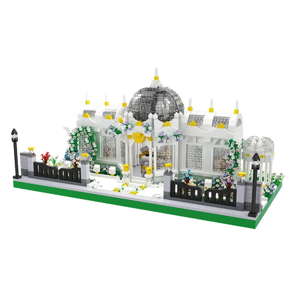 6700-Piece Garden Plaza Building Block Model in Boxed or Bagged Versions with Dome, Flowers and Fence — image 5