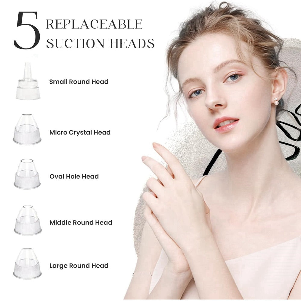 Pink Pore Vacuum Blackhead Remover with 3 Suction Levels, 5 Heads and 4 Manual Extractor Tools — image 4