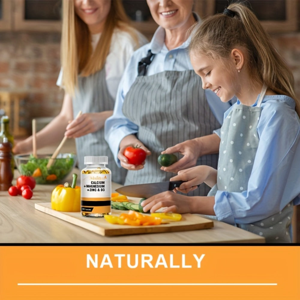 Calcium Magnesium Zinc & Vitamin D3 Capsules, 4-in-1 Synergistic Bone Strength & Immune Support — image 3