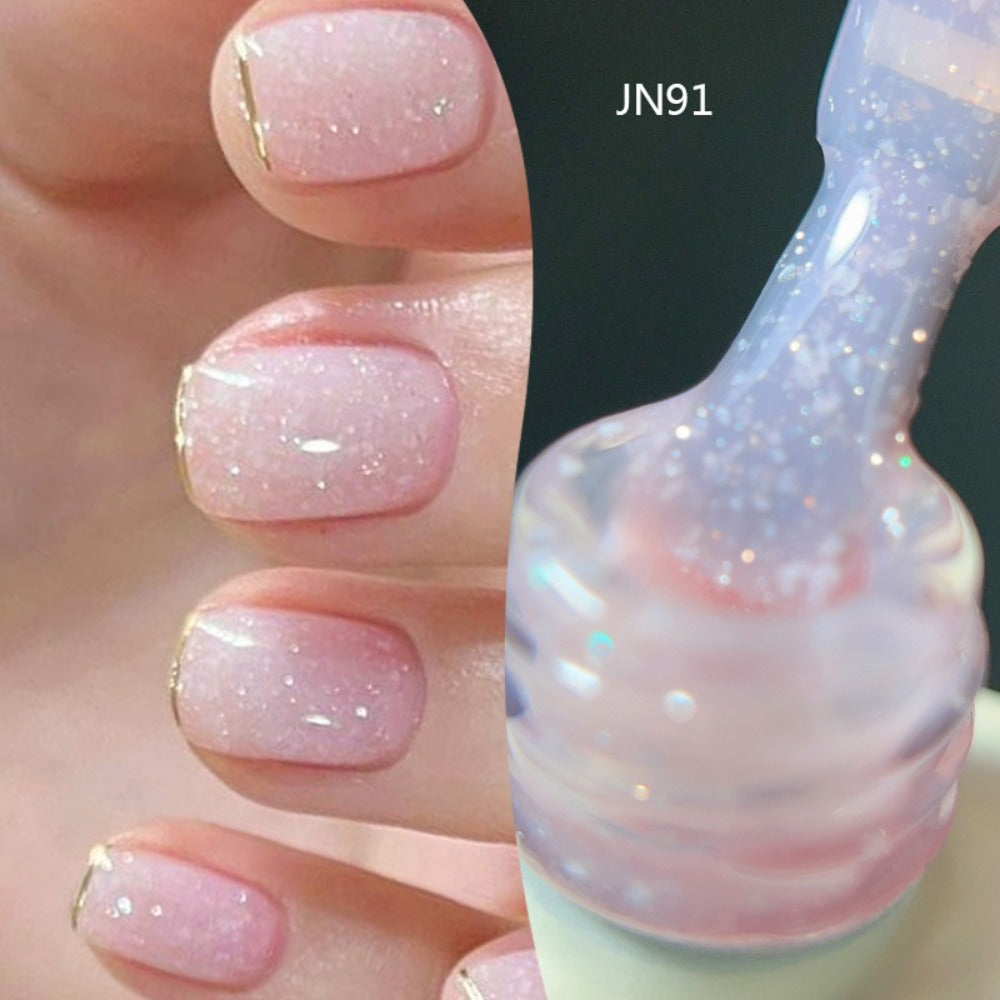 Gel Nail Polish in 10ml Translucent Jelly with 6 Milky, Snow-Glitter and Nude Shade Options — image 10