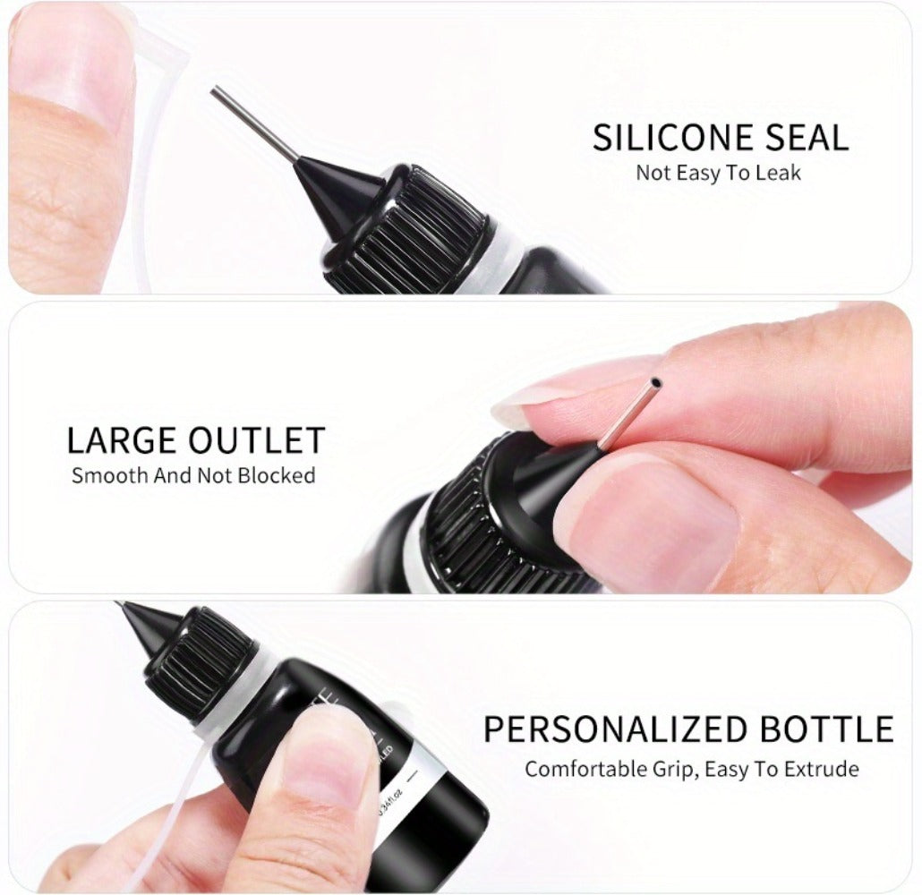 Nail Rhinestone Adhesive Gel 2pcs 0.34oz Clear Sticky Glue for 3D Nail Art Gems Charms Crystals Drill Jewelry — image 20