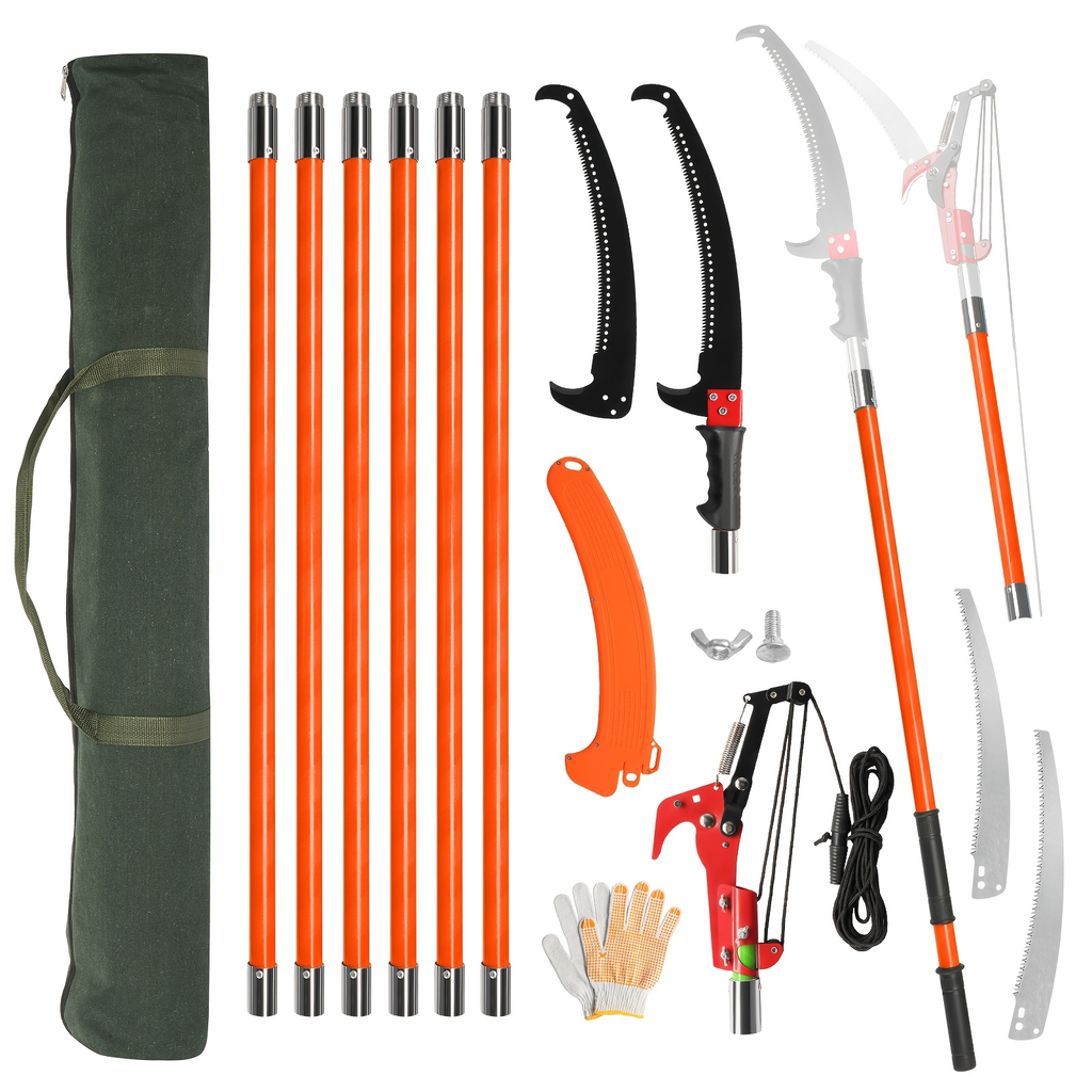 26FT Manual Pole Saw with Pruner & Bag for Garden, Patio and Yard Use, with the Listed Configuration — image 5