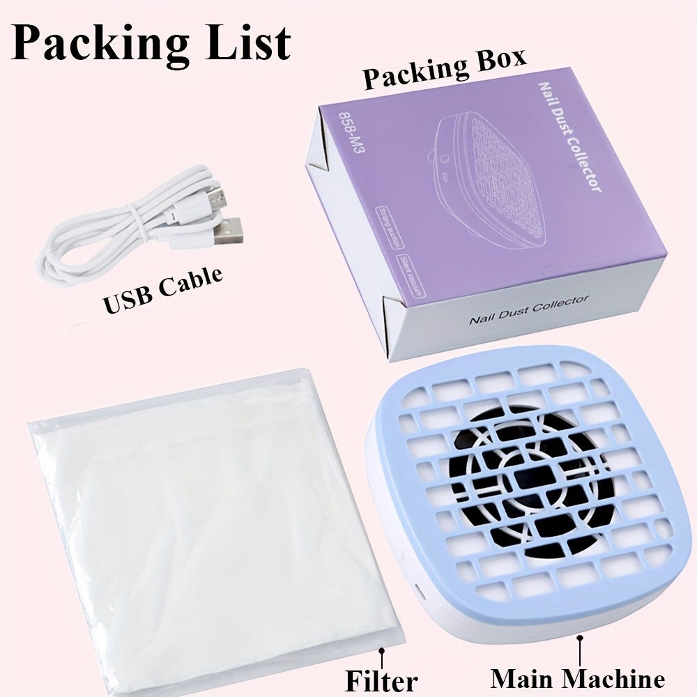 Nail Dust Collector Desktop USB Electric Nail Vacuum Fan Powerful Suction Powder Removal Machine with Filter — image 10