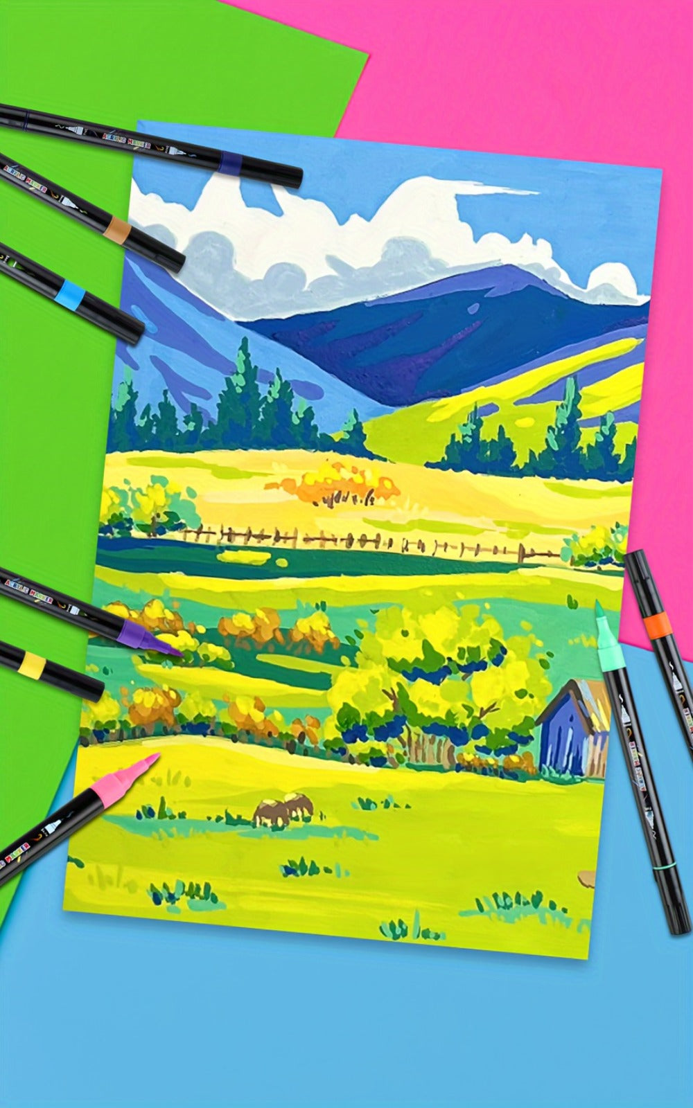 Acrylic Paint Markers Brush & Fine Dual Tip 30 48 60 Colors with the Listed Color, Size or Set Options for Everyday Use — ima