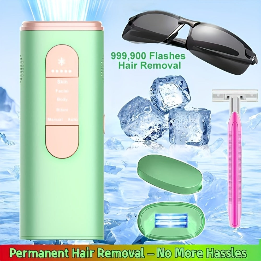 Green IPL Hair Removal Device with 999900 Flash-Counter Marking, Manual and Auto Labels and Dust Cover — image 1