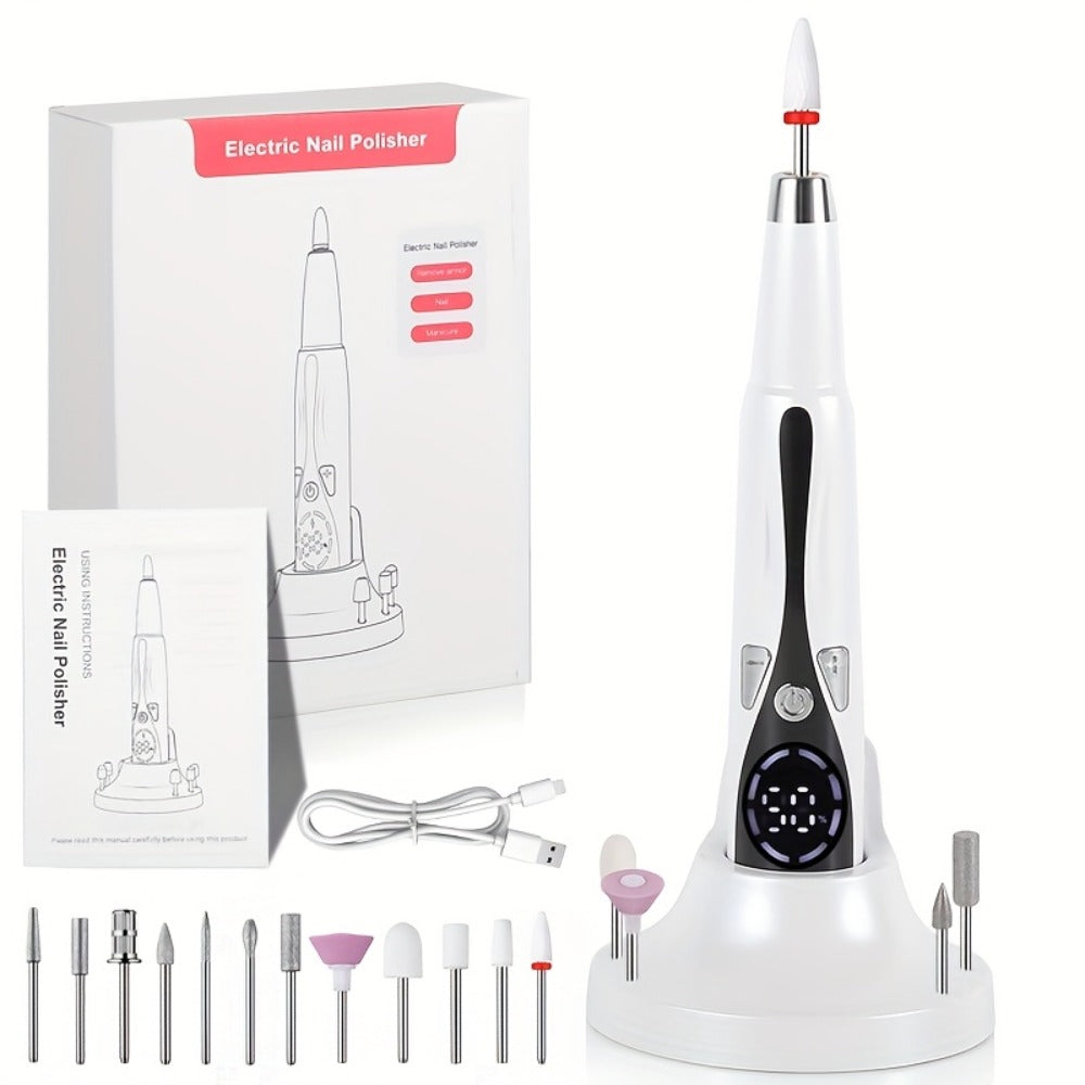 Electric Nail Drill Kit 12 Bits & Stand, 20000RPM Professional Nail File for Gel Polish Removal, Acrylic — image 6