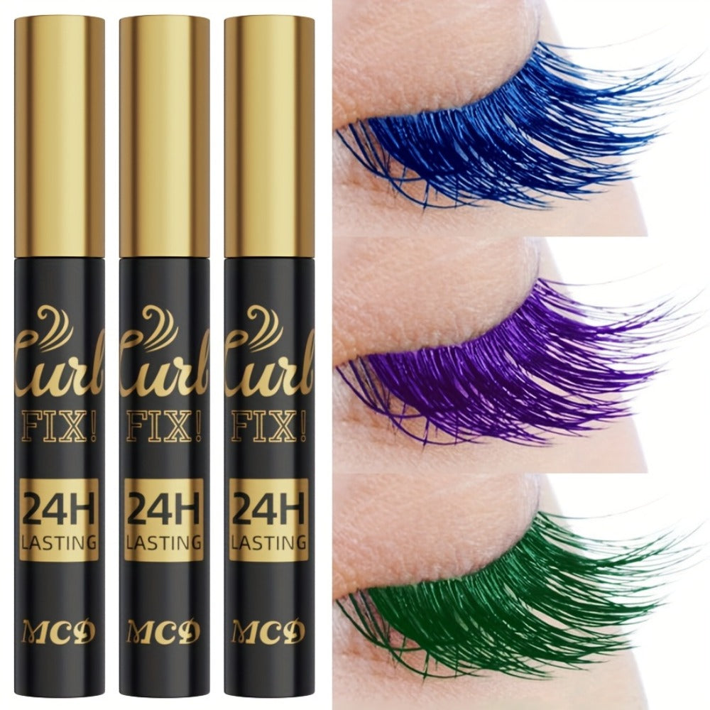 Colorful Mascara Set 3-Piece Bright Shades with Eyebrow Pencil Eyeshadow Pencil & Waterproof Eyeliner — image 1