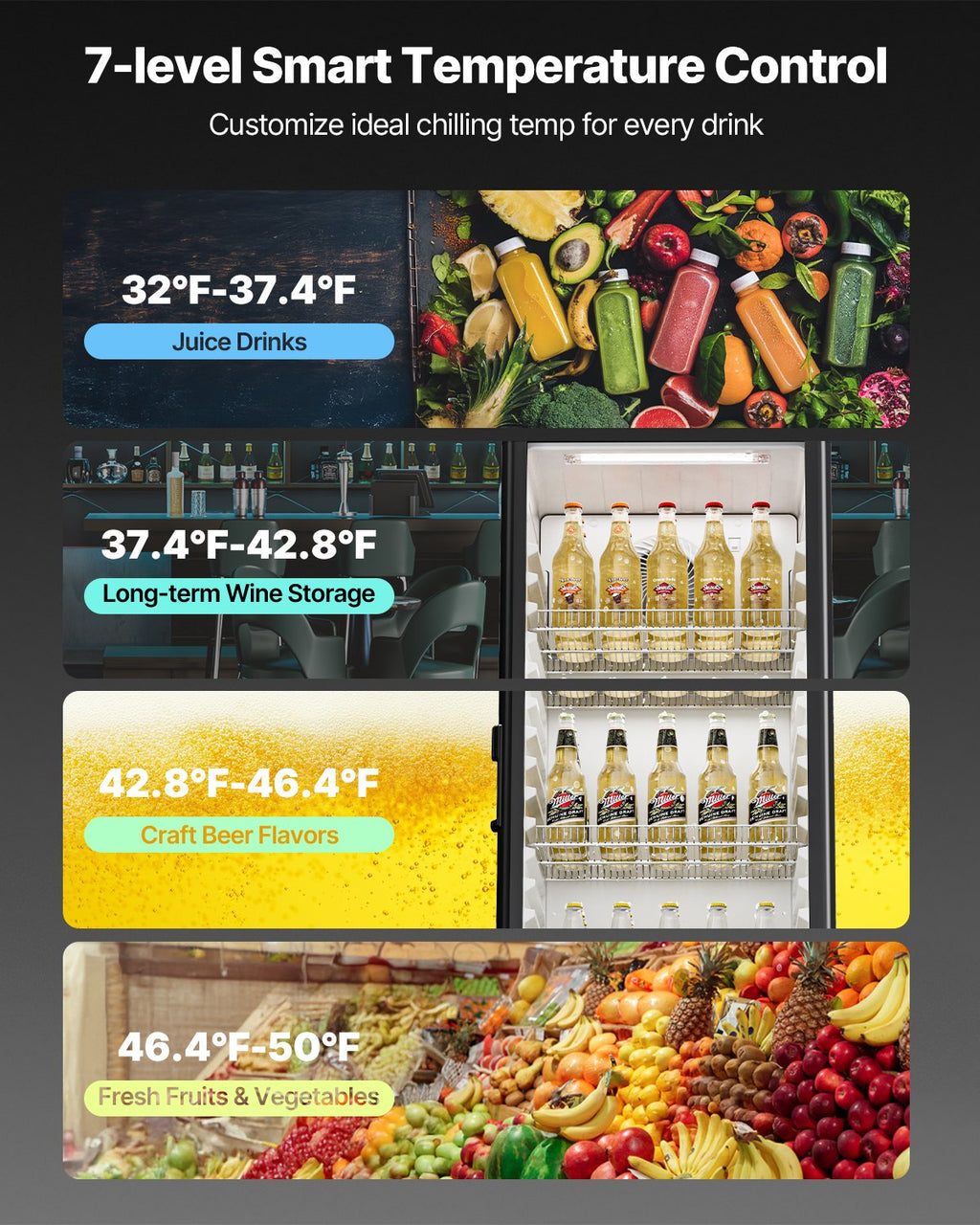 Commercial Merchandiser Refrigerator 5.7 CU.FT Glass Door Beverage Refrigerator
