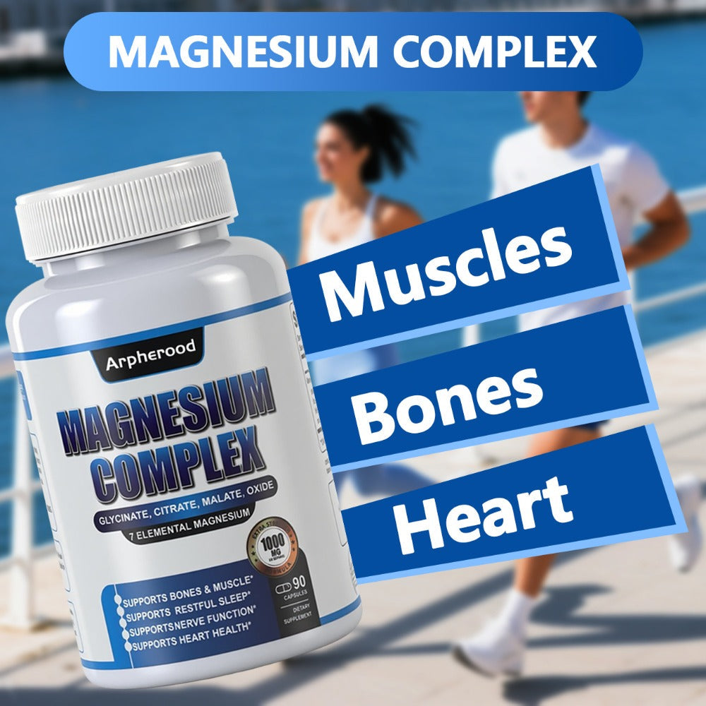 Dietary Supplement Magnesium 7-in-1 Complex with Glycinate, Malate and Taurate, 1000mg per Serving — image 8