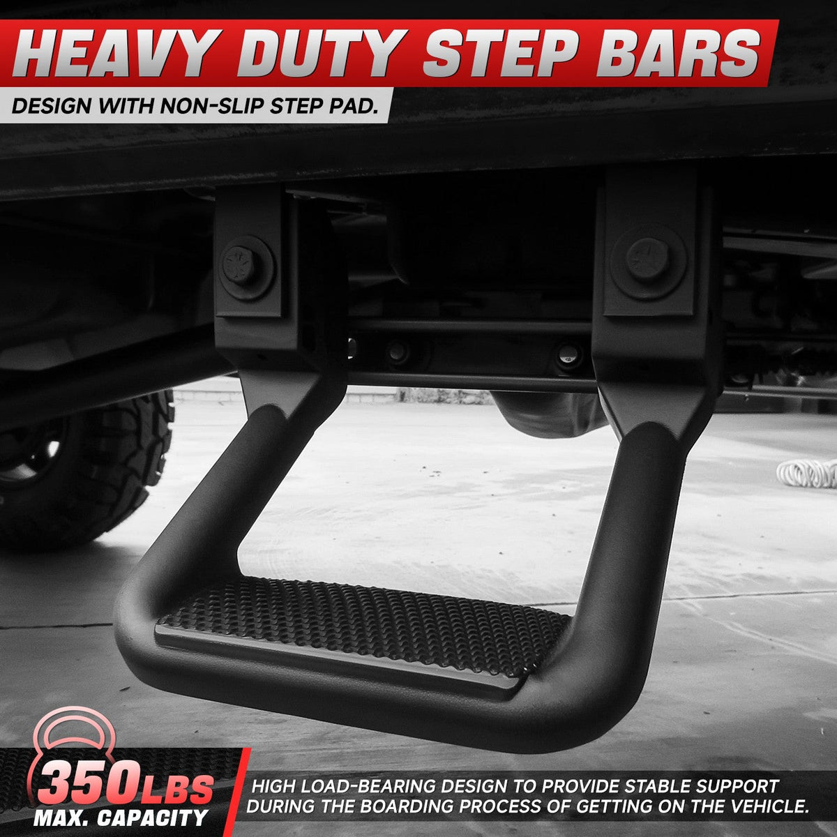 Aluminum Side Step Pad for Truck SUV – Universal Fit, 350 lbs Capacity, Non-Slip, Fits Chevy GMC Ford Dodge Ram Toyota Nissan
