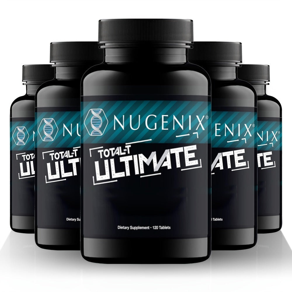 Five-Bottle Botanical Men's Health Supplement Tablet Set with Coordinated Containers and Labels — image 1