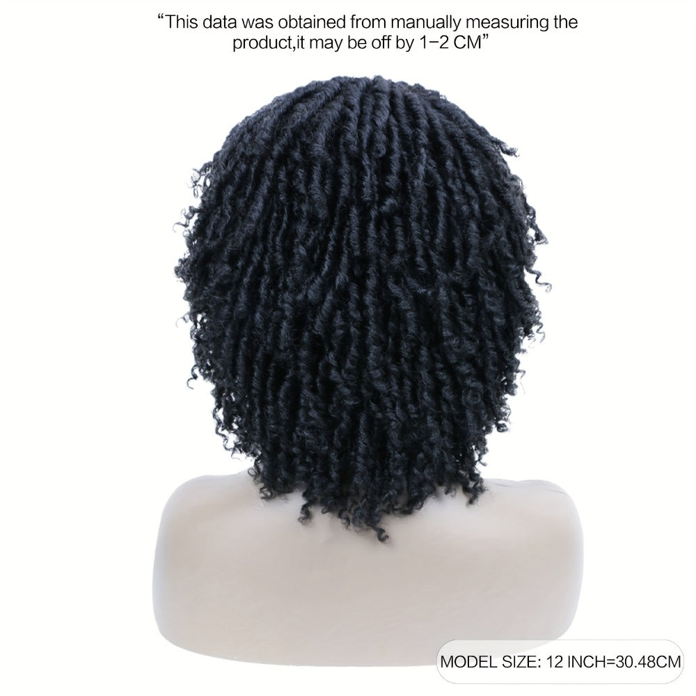 Synthetic Wig 12-Inch Goddess Faux Locs Headband Style with Curly Ends in Three Colors for Festivals — image 5