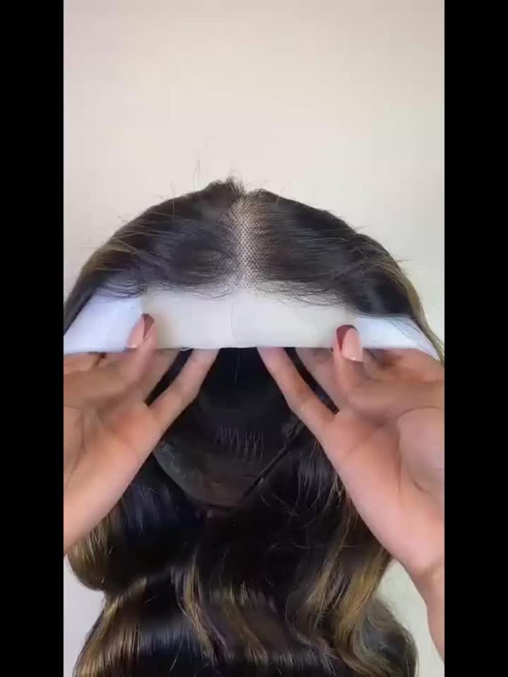 200% Density Lace Front Wig Human Hair Brown Highlights Long Wavy Pre-Plucked Glueless Heat, for Home, Travel and Salon Hair 