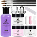 Acrylic Nail Kit with Clear Pink White Powders, Liquid Monomer, Four Brushes, Forms and Mixing Dish — image 7