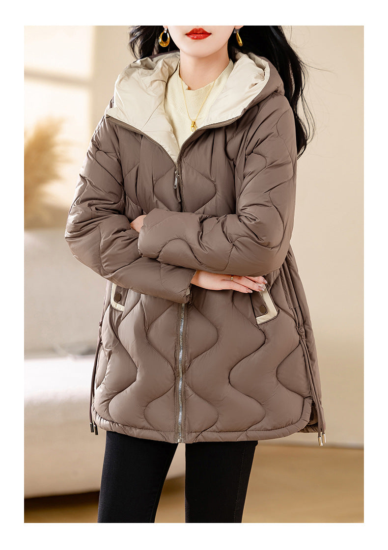 Winter Disposable Cotton-padded Coat For Women Padded Down Jacket Korean Style Mid-length Warm Jacket For Women