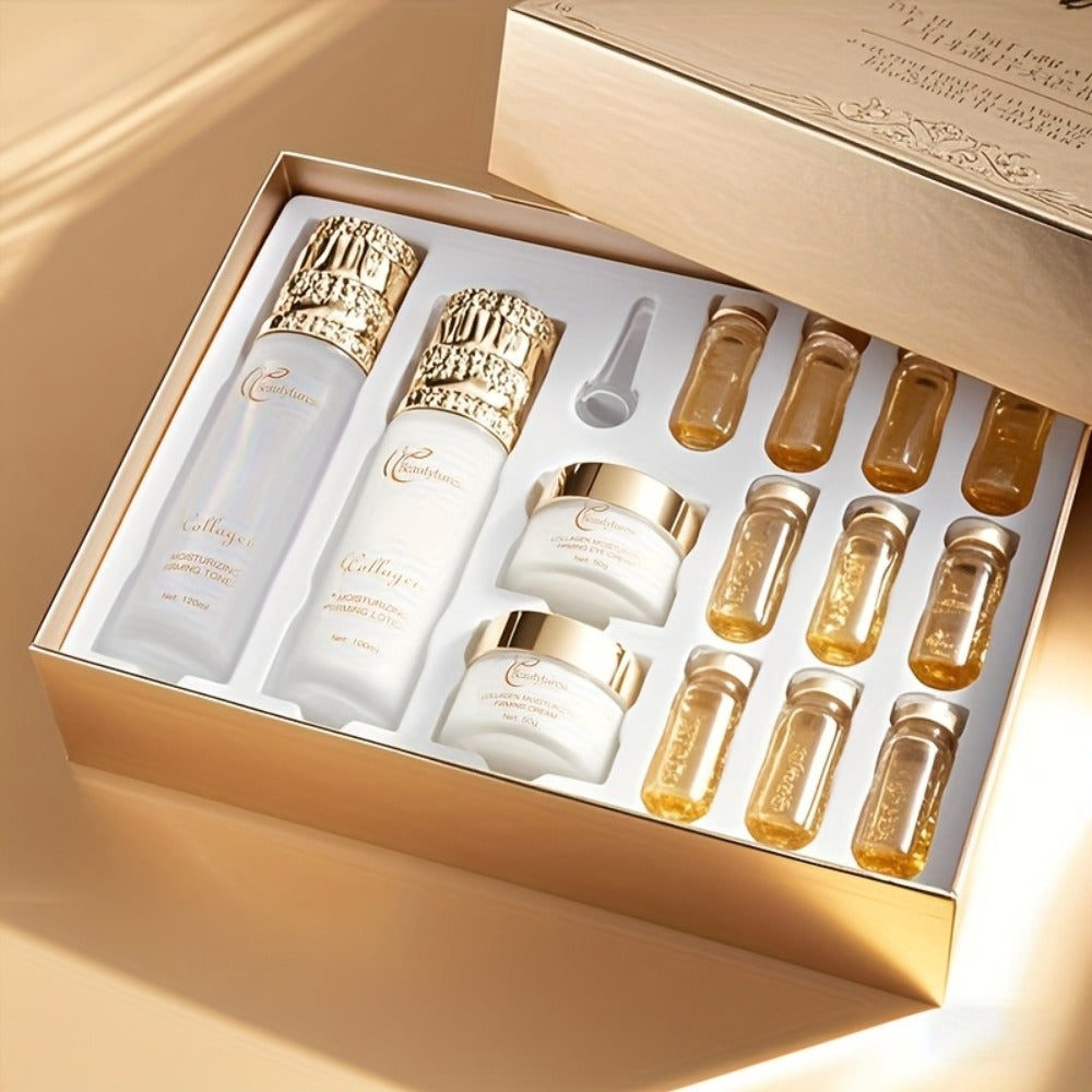 14-Piece Collagen Skincare Gift Set for Women – Hyaluronic Acid & Niacinamide, Deep Hydration, Firming, Brightening, Anti-Agi