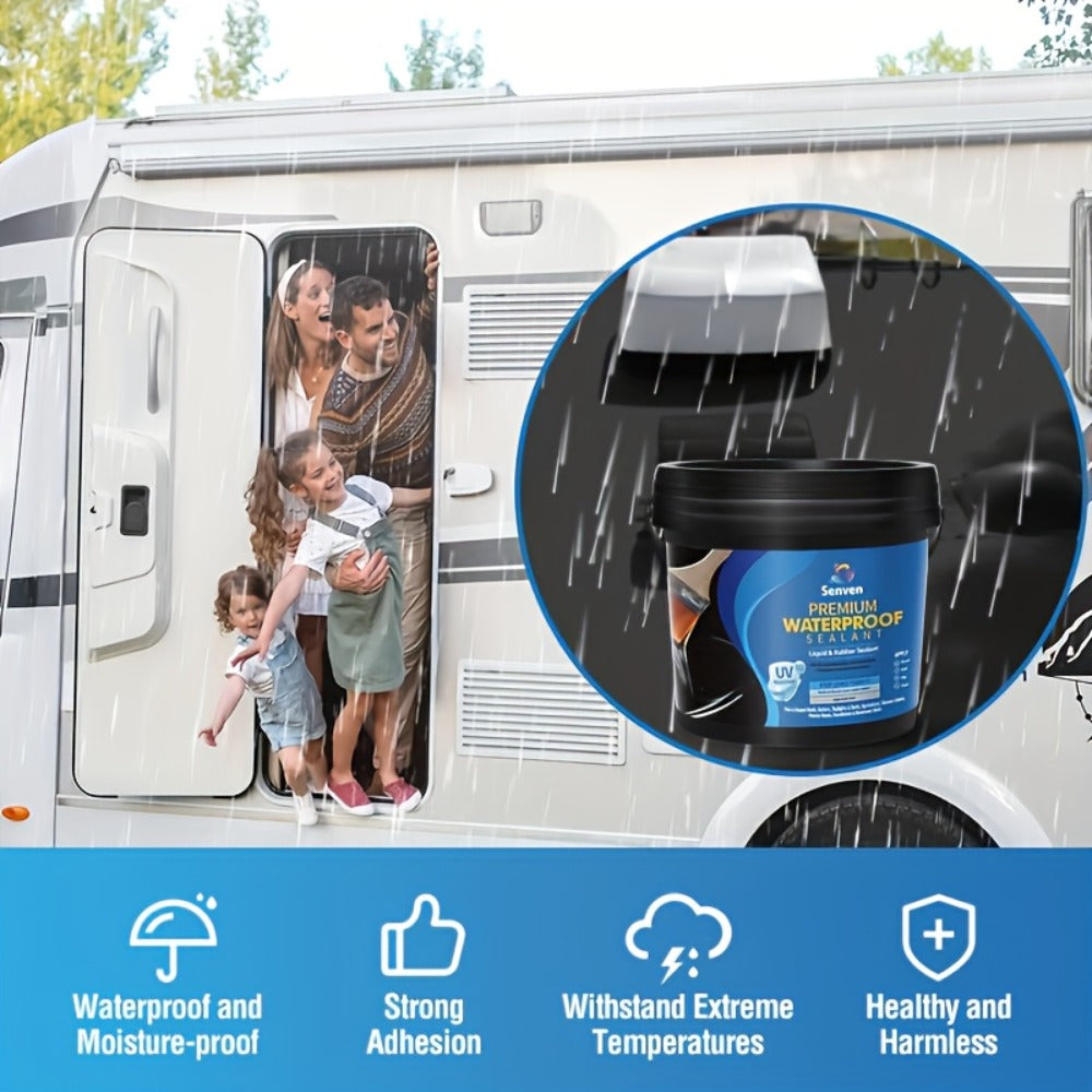 Liquid Rubber Waterproof Sealant 32oz – UV-Resistant Elastic Coating for Roof, RV, Boat, Concrete & Masonry, All-Weather Crac