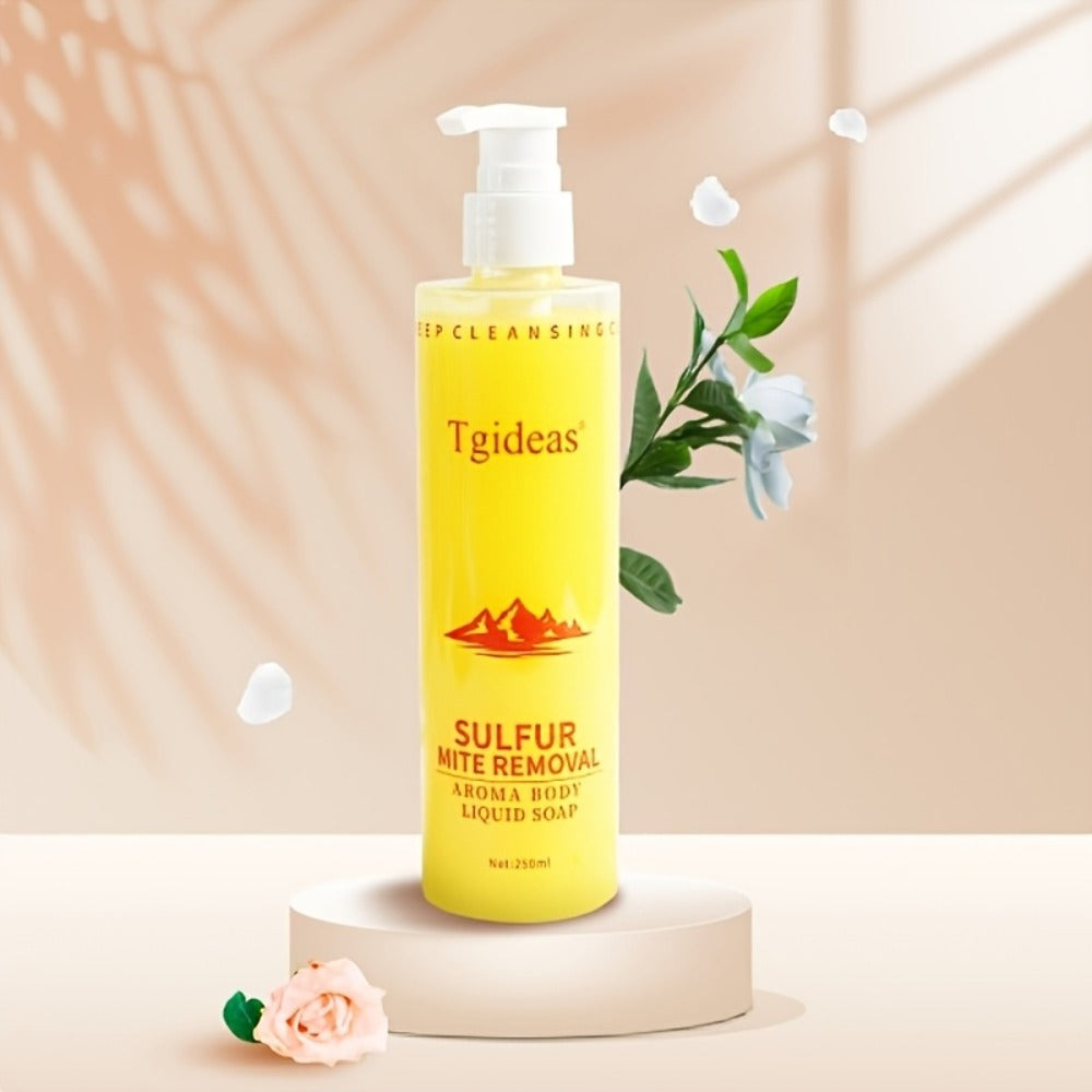 Sulfur Shampoo & Body Wash 2-in-1 Set – Scented Sulfur Soap Cleansing Liquid for Gentle Daily Scalp Purifying & Full Body Cle